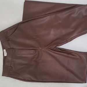 Straight Leg Faux Leather Pants